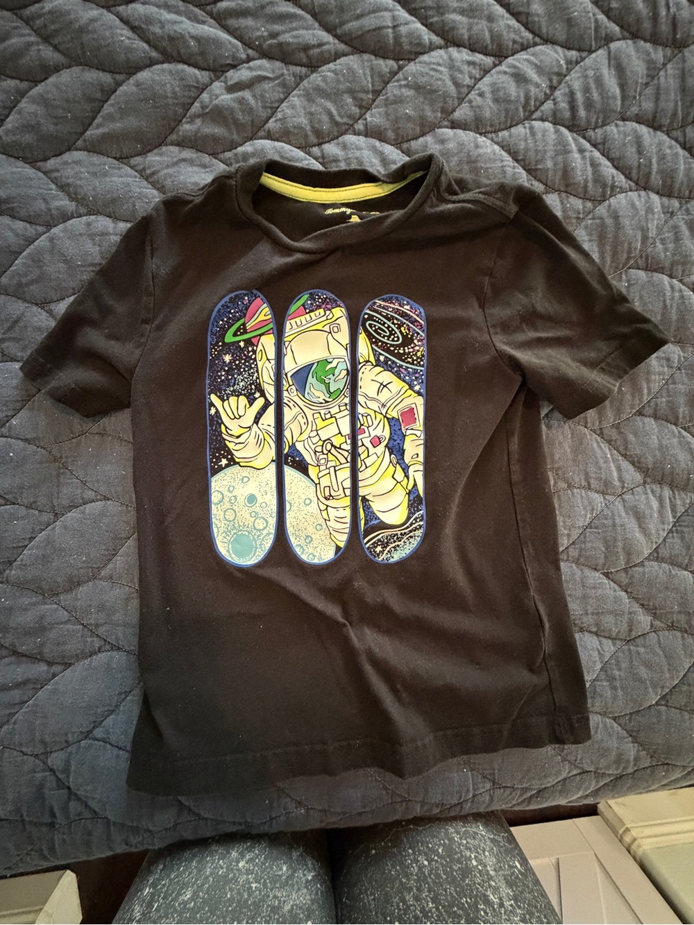 Tommy Bahama Black Kids Space Astronaut Graphic Tee